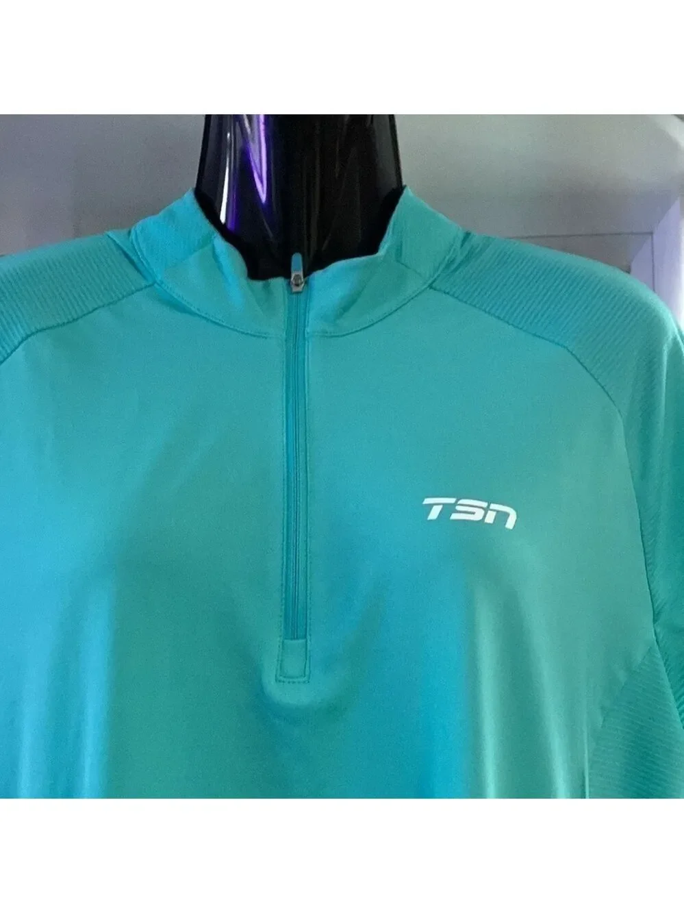 QUARTER-ZIP mock neck polo shirt turquoise FIFA world cup quatar 2022 - Picture 13 of 15